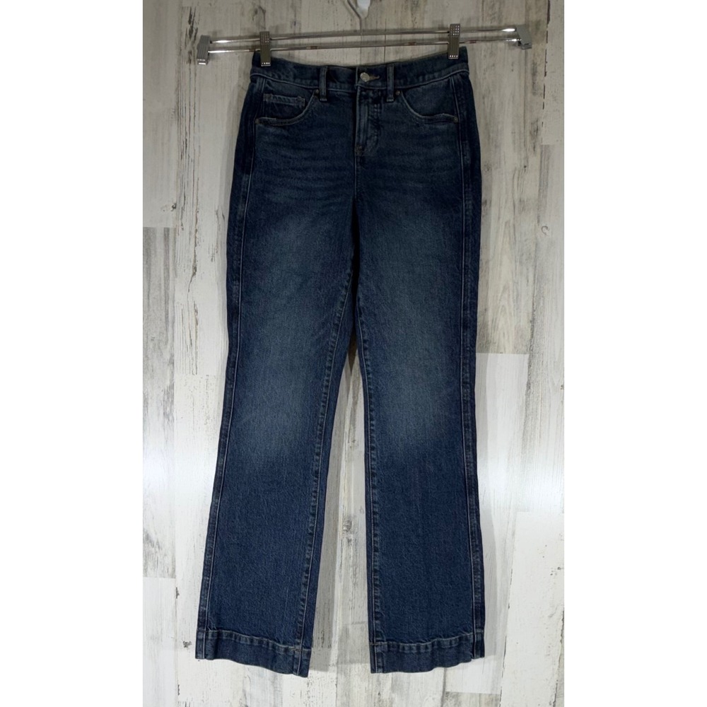 Express Bootcut Jeans 2R (27x31.5) Blue Mid Rise Stretch Dark Wash Classic Indie